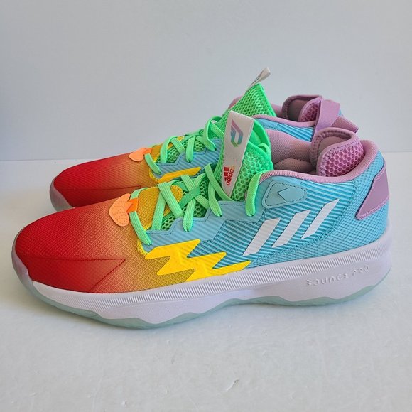 NEW Adidas Dame 8 Rainbow Basketball Shoes HQ1272 Size 13.5 Multicolor main image 4